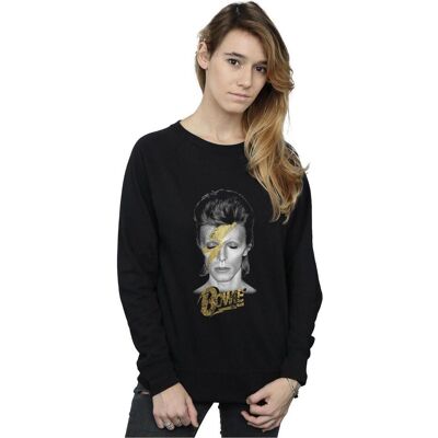 David Bowie, Damen, Pullover, Aladdin Sane Gold Bolt Sweatshirt, Schwarz, (XXL) David Bowie, Damen, Pullover, Aladdin Sane Gold Bolt Sweatshirt, Schwarz, (XXL)