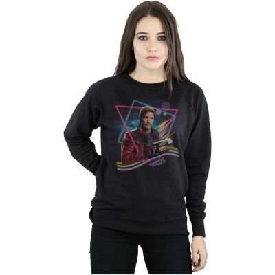 Marvel, Damen, Pullover, Guardians Of The Galaxy Neon Star Lord Sweatshirt, Schwarz, (M) Marvel, Damen, Pullover, Guardians Of The Galaxy Neon Star Lord Sweatshirt, Schwarz, (M)