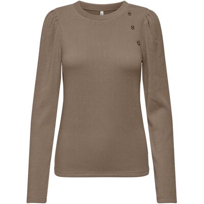 Only, Damen, Blusen, Onlnanna L/S Puff Detail Top Cs Swt, Braun, (XS) Only, Damen, Blusen, Onlnanna L/S Puff Detail Top Cs Swt, Braun, (XS)