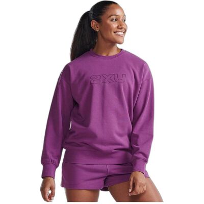 2XU, Damen, Pullover, Motion French Terry Crew, Weiss, Violett, (XS) 2XU, Damen, Pullover, Motion French Terry Crew, Weiss, Violett, (XS)