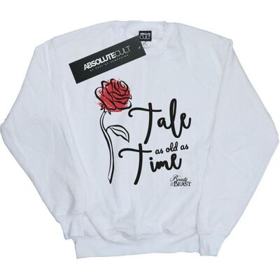 Disney Damen, Pullover, Tale As Old As Time Rose Sweatshirt, Weiss, (S) Disney Damen, Pullover, Tale As Old As Time Rose Sweatshirt, Weiss, (S)