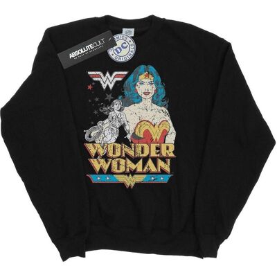Dc Comics, Damen, Pullover, Wonder Woman Posing Sweatshirt, Schwarz, (XL) Dc Comics, Damen, Pullover, Wonder Woman Posing Sweatshirt, Schwarz, (XL)