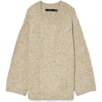 Vero Moda, Damen, Pullover, VMCINGRID Strickpullover Strickpullover, Grau, Braun, (M) Vero Moda, Damen, Pullover, VMCINGRID Strickpullover Strickpullover, Grau, Braun, (M)