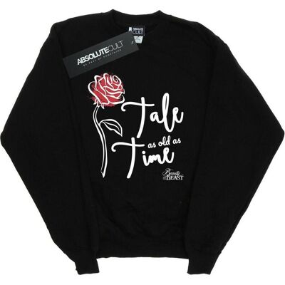 Disney Damen, Pullover, Tale As Old As Time Rose Sweatshirt, Schwarz, (L) Disney Damen, Pullover, Tale As Old As Time Rose Sweatshirt, Schwarz, (L)