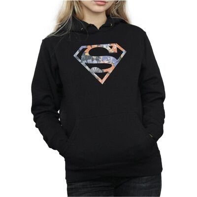Dc Comics, Damen, Pullover, Superman Floral Logo 2 Kapuzenpullover, Schwarz, (M) Dc Comics, Damen, Pullover, Superman Floral Logo 2 Kapuzenpullover, Schwarz, (M)