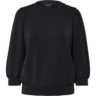 Selected, Damen, Pullover, Puffschulter Sweatshirt, Schwarz, (XL) Selected, Damen, Pullover, Puffschulter Sweatshirt, Schwarz, (XL)