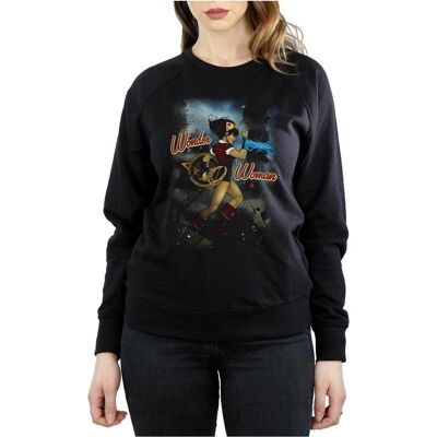 Dc Comics, Damen, Pullover, Wonder Woman Bombshell Cover Sweatshirt, Schwarz, (S) Dc Comics, Damen, Pullover, Wonder Woman Bombshell Cover Sweatshirt, Schwarz, (S)