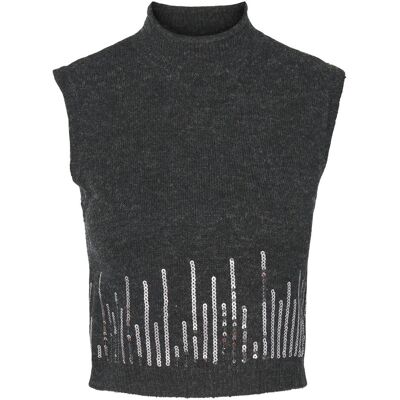 Pieces, Damen, Westen, PCMINA Strickoberteil, Grau, (XS) Pieces, Damen, Westen, PCMINA Strickoberteil, Grau, (XS)