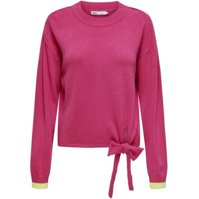 Only, Damen, Pullover, Onlmisty Ls Knot Contrast Pull Ex Knt, Rosa, (M) Only, Damen, Pullover, Onlmisty Ls Knot Contrast Pull Ex Knt, Rosa, (M)