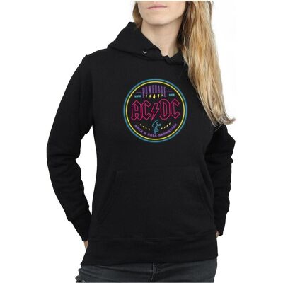 AC/DC, Damen, Pullover, Circle Neon Kapuzenpullover, Schwarz, (S) AC/DC, Damen, Pullover, Circle Neon Kapuzenpullover, Schwarz, (S)