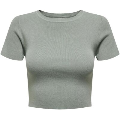 Only, Damen, Blusen, JDYCIRKELINE S/S CROP TOP KNT Tragetasche, Grün, (S) Only, Damen, Blusen, JDYCIRKELINE S/S CROP TOP KNT Tragetasche, Grün, (S)