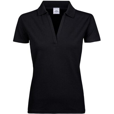 Tee Jays, Damen, Shirts, Women's Luxury Stretch V-Neck Polo, Schwarz, (XL) Tee Jays, Damen, Shirts, Women's Luxury Stretch V-Neck Polo, Schwarz, (XL)
