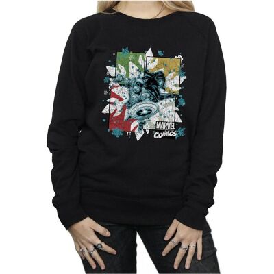 Marvel, Damen, Pullover, Christmas Black Widow Sweatshirt, Schwarz, (L) Marvel, Damen, Pullover, Christmas Black Widow Sweatshirt, Schwarz, (L)