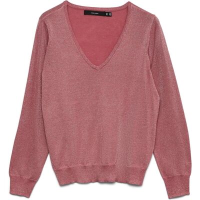 Vero Moda, Damen, Blusen, Vmblaze Glitter Ls V-N Pullover Boo, Rosa, Rot, (M) Vero Moda, Damen, Blusen, Vmblaze Glitter Ls V-N Pullover Boo, Rosa, Rot, (M)