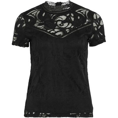 Vila, Damen, Blusen, Oberteil mit kurzen Ärmeln, Schwarz, (XS) Vila, Damen, Blusen, Oberteil mit kurzen Ärmeln, Schwarz, (XS)