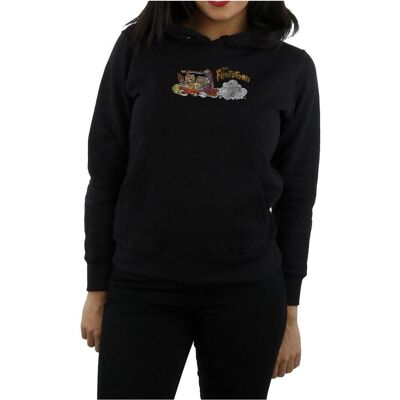 The Flintstones, Damen, Pullover, Family Car Distressed Kapuzenpullover, Schwarz, (M) The Flintstones, Damen, Pullover, Family Car Distressed Kapuzenpullover, Schwarz, (M)