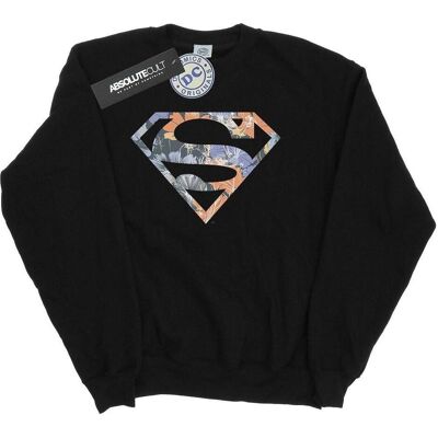 Dc Comics, Damen, Pullover, Superman Floral Logo 2 Sweatshirt, Schwarz, (M) Dc Comics, Damen, Pullover, Superman Floral Logo 2 Sweatshirt, Schwarz, (M)