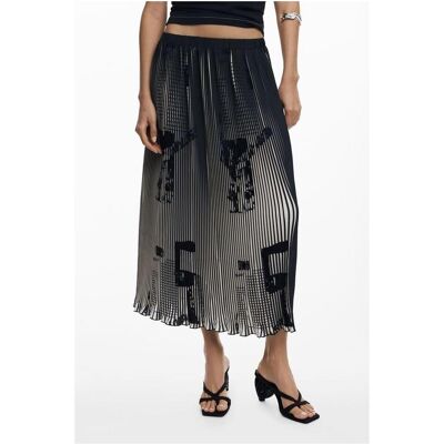 Desigual, Damen, Röcke, Gonna Lunga Donna Nero, Schwarz, (XS) Desigual, Damen, Röcke, Gonna Lunga Donna Nero, Schwarz, (XS)