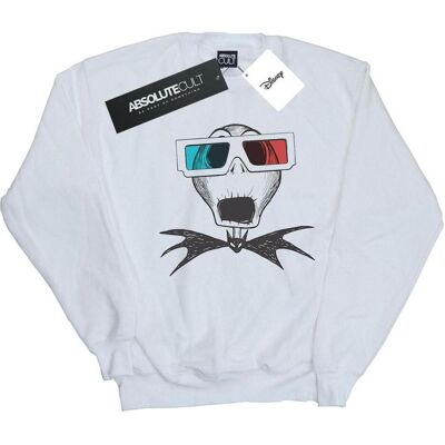 Disney Damen, Pullover, Nightmare Before Christmas Jack Skellington 3D Glasses Sweatshirt, Weiss, (M) Disney Damen, Pullover, Nightmare Before Christmas Jack Skellington 3D Glasses Sweatshirt, Weiss, (M)