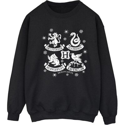 Harry Potter, Damen, Pullover, House Icons Christmas Sweatshirt, Schwarz, (L) Harry Potter, Damen, Pullover, House Icons Christmas Sweatshirt, Schwarz, (L)
