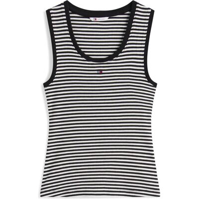 Tommy Jeans, Damen, Shirts, Tjw Essential Rib Tank Ext, Schwarz, (L) Tommy Jeans, Damen, Shirts, Tjw Essential Rib Tank Ext, Schwarz, (L)
