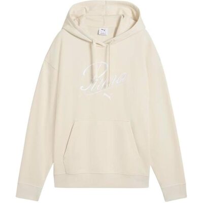 Puma Damen, Pullover, Ess Script Comfort Hoodie, Beige, (L) Puma Damen, Pullover, Ess Script Comfort Hoodie, Beige, (L)