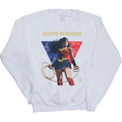 Dc Comics, Damen, Pullover, Wonder Woman 80th Anniversary Believe In Wonder Pose Sweatshirt, Weiss, (XL) Dc Comics, Damen, Pullover, Wonder Woman 80th Anniversary Believe In Wonder Pose Sweatshirt, Weiss, (XL)