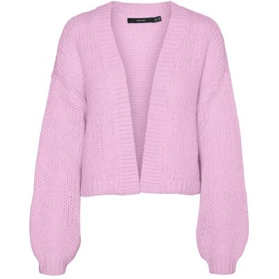 Vero Moda, Damen, Pullover, V-Ausschnitt Ballonärmel Strickjacke Strickjacke, Rosa, (S) Vero Moda, Damen, Pullover, V-Ausschnitt Ballonärmel Strickjacke Strickjacke, Rosa, (S)