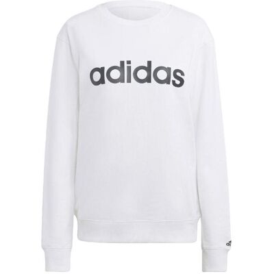 Adidas Damen, Pullover, Essentials Linear French Terry Sweatshirt, Weiss, (XS) Adidas Damen, Pullover, Essentials Linear French Terry Sweatshirt, Weiss, (XS)