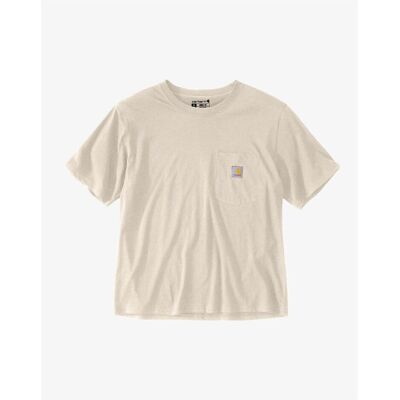 Carhartt, Damen, Shirts, Leichtes Hafermilch-T-Shirt, Braun, (L) Carhartt, Damen, Shirts, Leichtes Hafermilch-T-Shirt, Braun, (L)