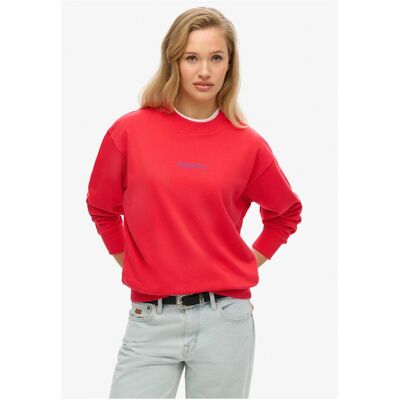 Superdry, Damen, Pullover, Core Logo City Sweatshirt mit Rundhalsausschnitt und Grafik, Pink, Rot, (12XL) Superdry, Damen, Pullover, Core Logo City Sweatshirt mit Rundhalsausschnitt und Grafik, Pink, Rot, (12XL)