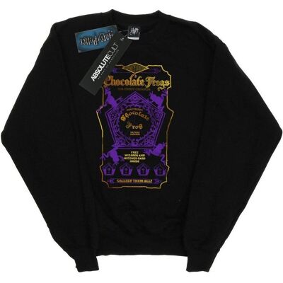 Harry Potter, Damen, Pullover, Chocolate Frogs Coloured Label Sweatshirt, Schwarz, (XL) Harry Potter, Damen, Pullover, Chocolate Frogs Coloured Label Sweatshirt, Schwarz, (XL)