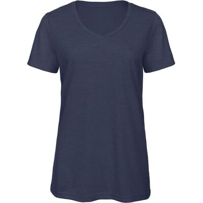 B&C, Damen, Shirts, T-Shirt aus Mix von drei Materialien Damen, Grau, Blau, (XXL) B&C, Damen, Shirts, T-Shirt aus Mix von drei Materialien Damen, Grau, Blau, (XXL)