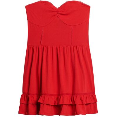 Superdry Damen Bandeau-Minikleid mit Spitze im 50er-Jahre-Stil Rot - Größe: 40 Superdry Damen Bandeau-Minikleid mit Spitze im 50er-Jahre-Stil Rot - Größe: 40