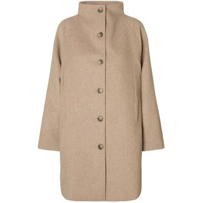 Selected, Damen, Mäntel, Slfvinni Wool Blend Coat Noos, Beige, Grau Selected, Damen, Mäntel, Slfvinni Wool Blend Coat Noos, Beige, Grau