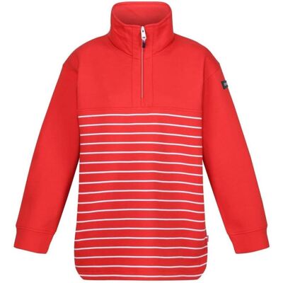 Regatta, Damen, Pullover, Bayletta Sweatshirt mit Halbem Reissverschluss, Weiss, Rot, (48) Regatta, Damen, Pullover, Bayletta Sweatshirt mit Halbem Reissverschluss, Weiss, Rot, (48)