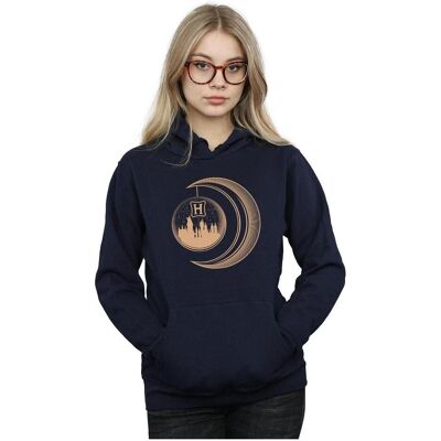 Harry Potter, Damen, Pullover, Hogwarts Moon Kapuzenpullover, Blau, (M) Harry Potter, Damen, Pullover, Hogwarts Moon Kapuzenpullover, Blau, (M)