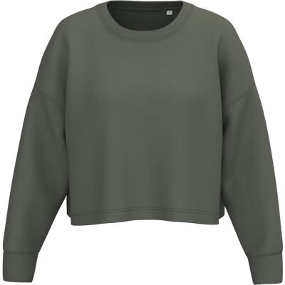 Proact, Damen, Pullover, Damen Cropped Rundhals-Sweatshirt, Grün, (L, XL) Proact, Damen, Pullover, Damen Cropped Rundhals-Sweatshirt, Grün, (L, XL)