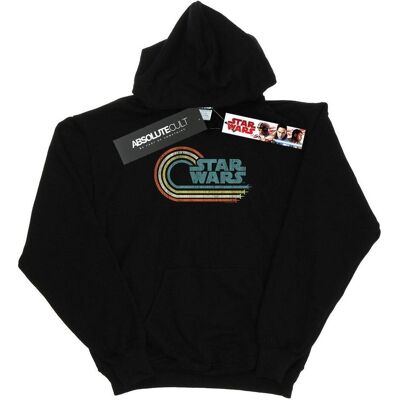 Star Wars, Damen, Pullover, Retro Wave Logo Kapuzenpullover, Schwarz, (L) Star Wars, Damen, Pullover, Retro Wave Logo Kapuzenpullover, Schwarz, (L)