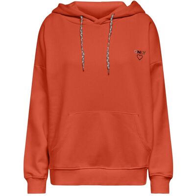 Only, Damen, Pullover, Onlnoomi L/S Logo Hood Swt, Rot, (L) Only, Damen, Pullover, Onlnoomi L/S Logo Hood Swt, Rot, (L)