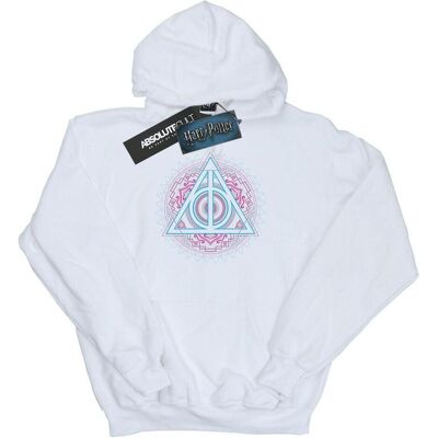 Harry Potter, Damen, Pullover, Neon Deathly Hallows Kapuzenpullover, Weiss, (M) Harry Potter, Damen, Pullover, Neon Deathly Hallows Kapuzenpullover, Weiss, (M)