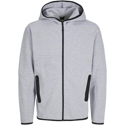 Jack & Jones, Unisex, Pullover, Jcofusion Sweat Zip Hood Noos, Grau, (L) Jack & Jones, Unisex, Pullover, Jcofusion Sweat Zip Hood Noos, Grau, (L)