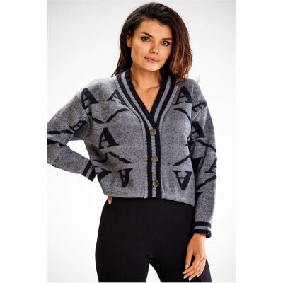 Awama, Damen, Pullover, Cardigan model, Grau Awama, Damen, Pullover, Cardigan model, Grau