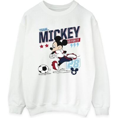 Disney Damen, Pullover, Mickey Mouse Team Mickey Football Sweatshirt, Weiss, (L) Disney Damen, Pullover, Mickey Mouse Team Mickey Football Sweatshirt, Weiss, (L)