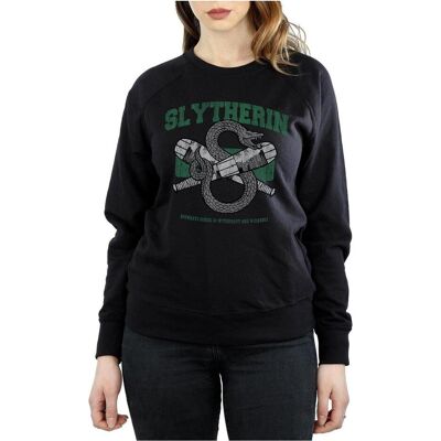 Harry Potter, Damen, Pullover, Slytherin Quidditch Emblem Sweatshirt, Schwarz, (M) Harry Potter, Damen, Pullover, Slytherin Quidditch Emblem Sweatshirt, Schwarz, (M)
