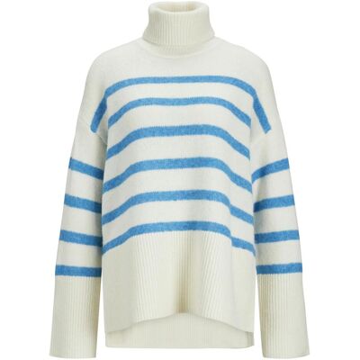 JJXX, Damen, Pullover, JXAriella Rollkragen, Gelb, Weiss, (M) JJXX, Damen, Pullover, JXAriella Rollkragen, Gelb, Weiss, (M)