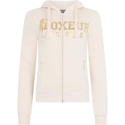 Boxeur des Rues, Damen, Pullover, Sweatjacke Basic Logo Full Zip Sweatshirt, Beige, (M) Boxeur des Rues, Damen, Pullover, Sweatjacke Basic Logo Full Zip Sweatshirt, Beige, (M)