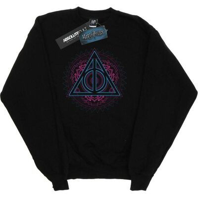 Harry Potter, Damen, Pullover, Neon Deathly Hallows Sweatshirt, Schwarz, (XL) Harry Potter, Damen, Pullover, Neon Deathly Hallows Sweatshirt, Schwarz, (XL)
