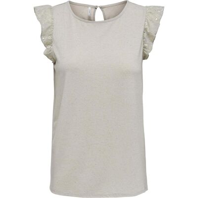 Only, Damen, Blusen, Einfarbiges Oberteil, Beige, (M) Only, Damen, Blusen, Einfarbiges Oberteil, Beige, (M)