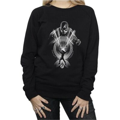 Marvel, Damen, Pullover, Captain America Circle Sweatshirt, Schwarz, (XL) Marvel, Damen, Pullover, Captain America Circle Sweatshirt, Schwarz, (XL)